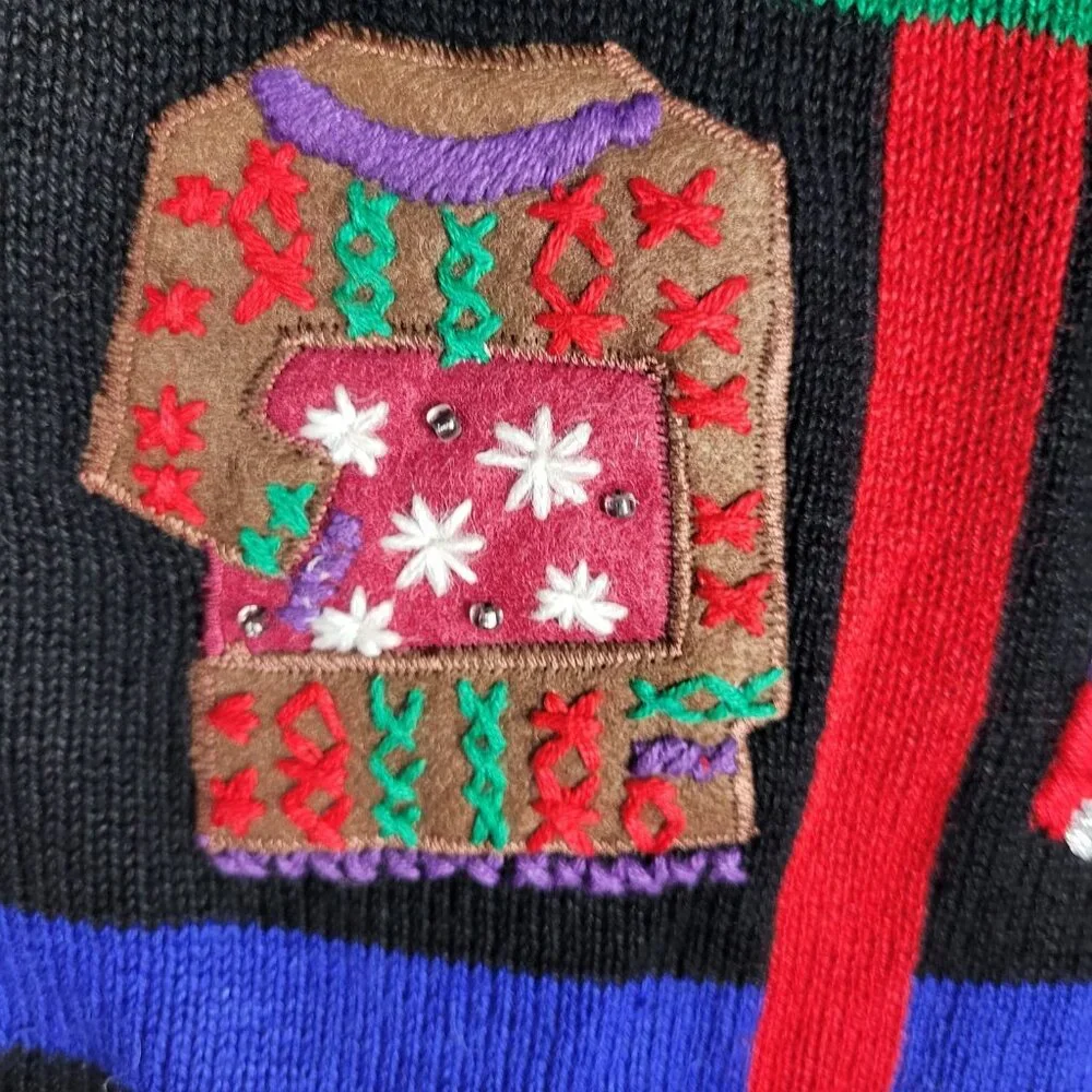 Vintage Paul Harris Ugly Christmas Sweater‎ Women's XL Embellished Holiday Party